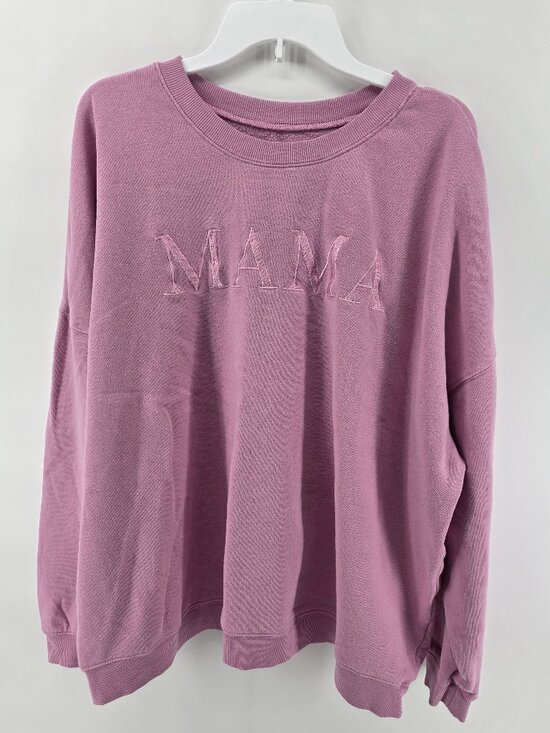 Tops - Grayson Threads Pink Mama Embroidered Sweatshirt – Size 2X – Oversized Mom Crew